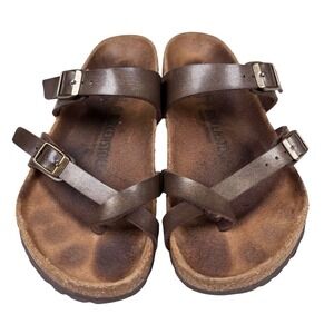Birkenstock Mayari Slide Leather Sandals Women's US Sz 6 - EU 37 in Bronze, Reg